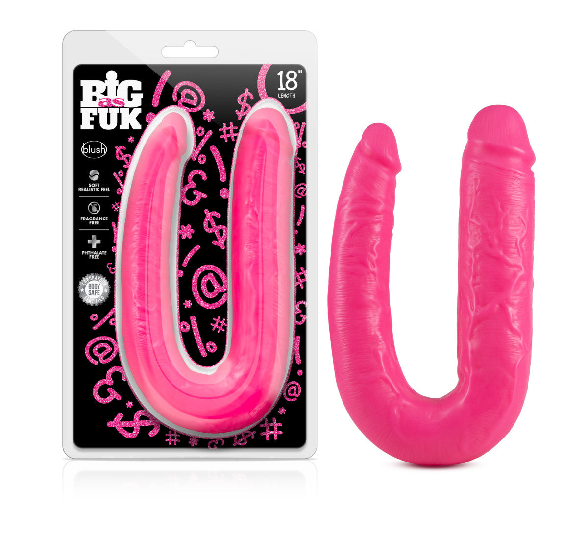 Blush Big As Fuk 18-Inch Long Pink Double Ended Dildo