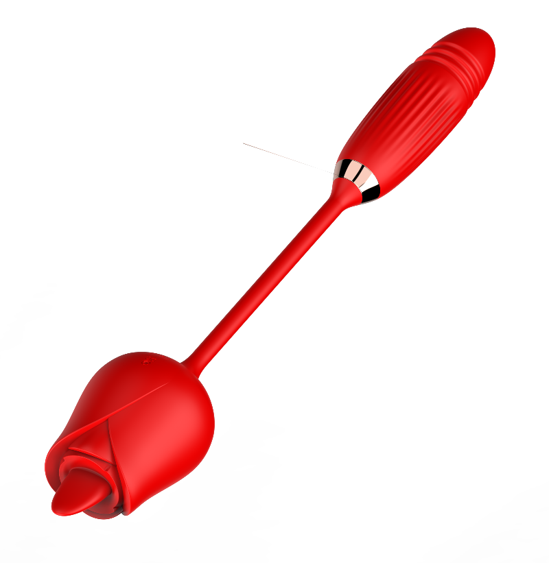 MELO Clit Licking & Thrusting Rose Vibrator
