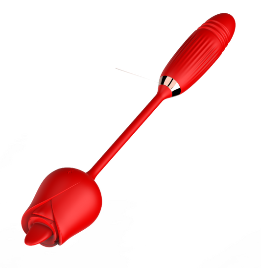 MELO Clit Licking & Thrusting Rose Vibrator